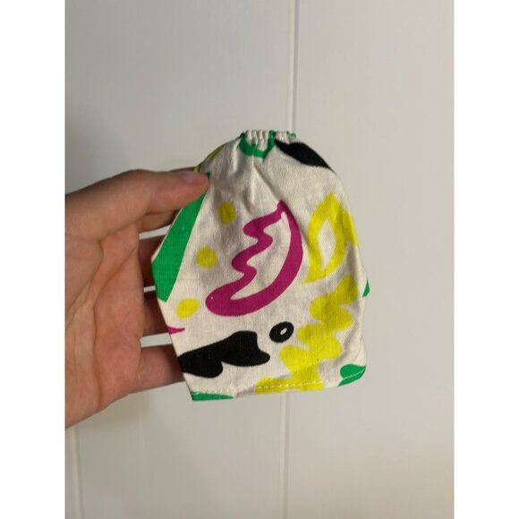 VTG Barbie Abstract Colorful Slit Skirt – White Ruffle Front Stylish Doll Outfit - Picture 1 of 3
